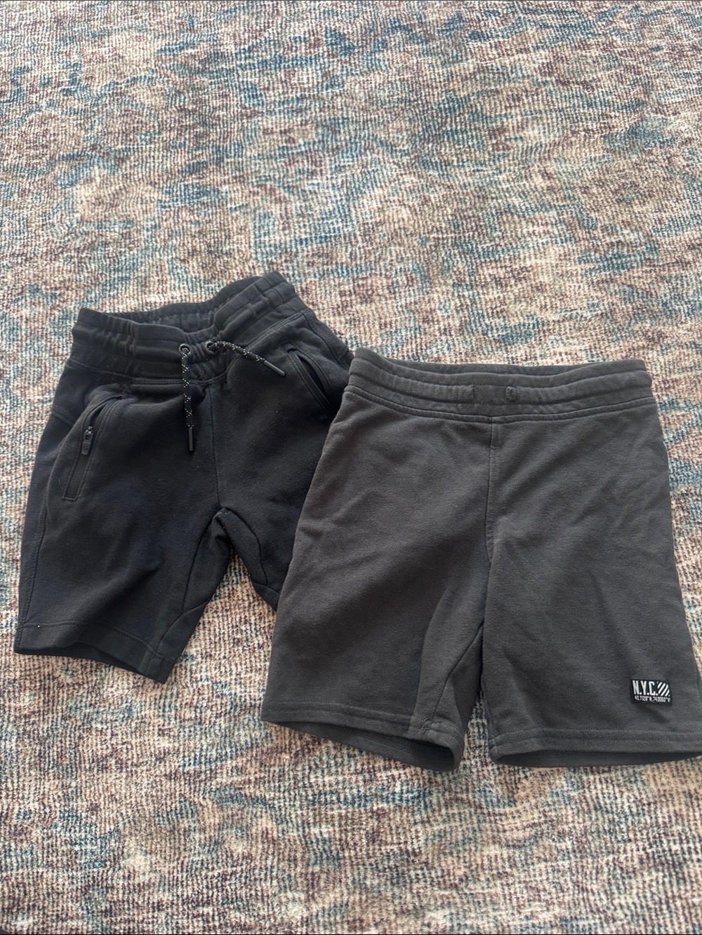 Kids Black Pull-On & Drawstring Shorts Set